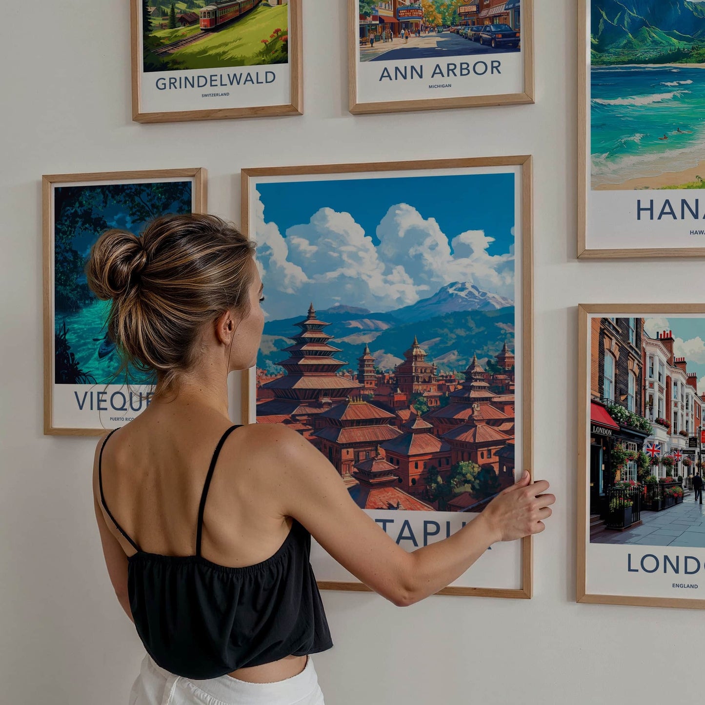 Bhaktapur Poster - Nepal Travel Art - Ancient Temple Town Home Decor