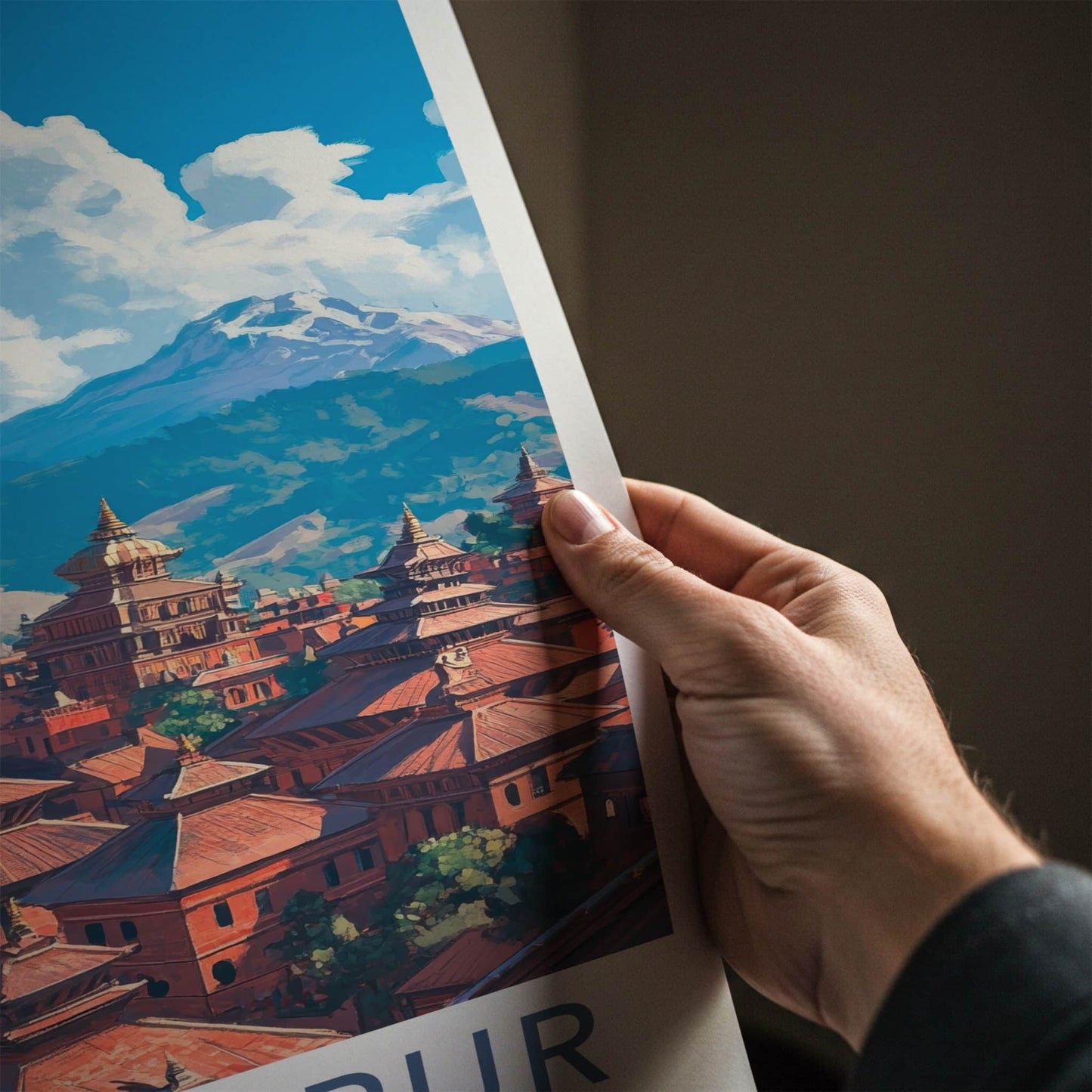 Bhaktapur Poster - Nepal Travel Art - Ancient Temple Town Home Decor