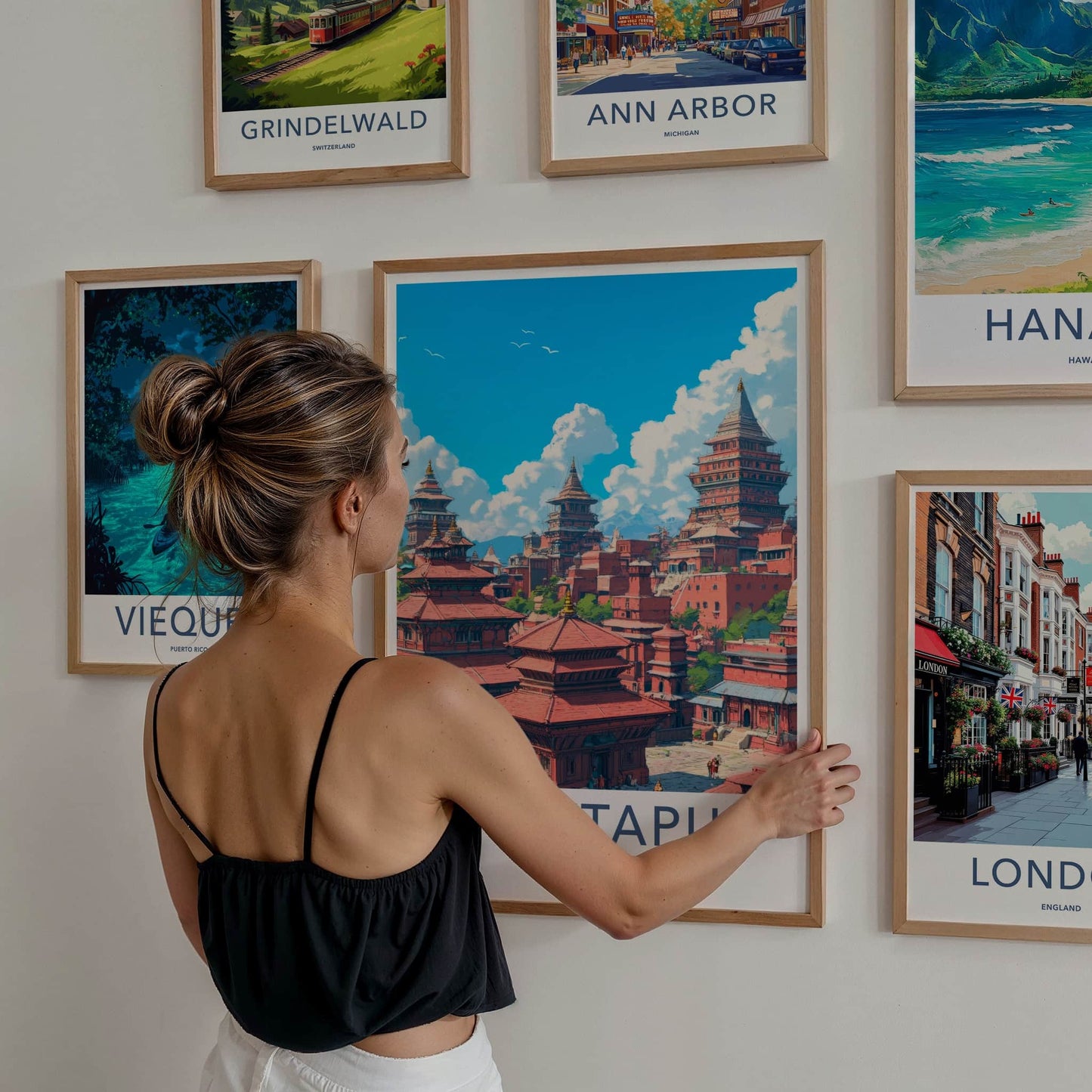Bhaktapur Poster - Nepal Travel Art - Historic Cityscape View Home Decor