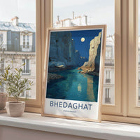 Bhedaghat Poster - India Art Print - Madhya Pradesh Moon Gorge Wall Decor
