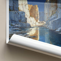 Bhedaghat Poster - India Scenic Art - Madhya Pradesh Moonlit Canyon Gorge Wall Decor