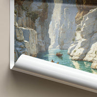 Bhedaghat Poster - India Travel Art - Madhya Pradesh Gorge Boats Wall Decor