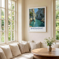 Bhedaghat Poster - India Travel Art - Madhya Pradesh Marble Gorge Wall Decor