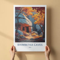 Bhimbetka Caves Poster - India Art Print - Madhya Pradesh Cave Steps Wall Decor