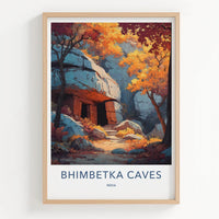 Bhimbetka Caves Poster - India Art Print - Madhya Pradesh Cave Steps Wall Decor