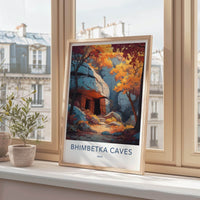 Bhimbetka Caves Poster - India Art Print - Madhya Pradesh Cave Steps Wall Decor