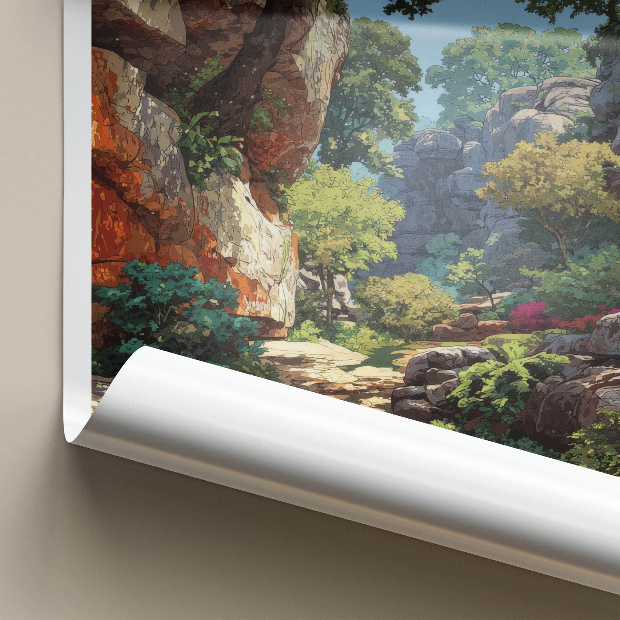 Bhimbetka Poster - India Travel Art - Madhya Pradesh Ancient Forest Path Home Decor