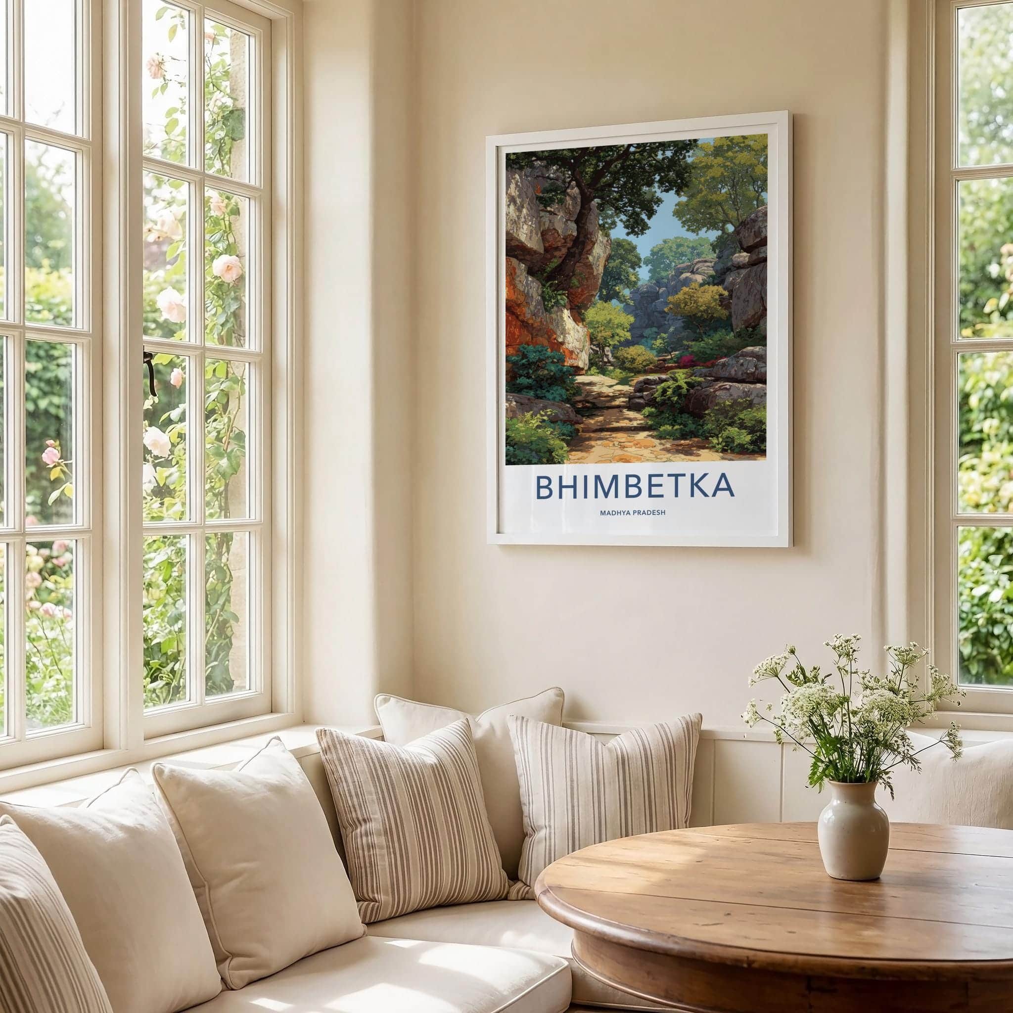 Bhimbetka Poster - India Travel Art - Madhya Pradesh Ancient Forest Path Home Decor