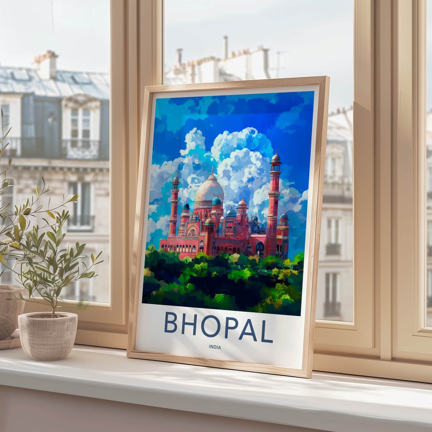 Bhopal Poster - India Art Print - Madhya Pradesh Mosque Home Decor