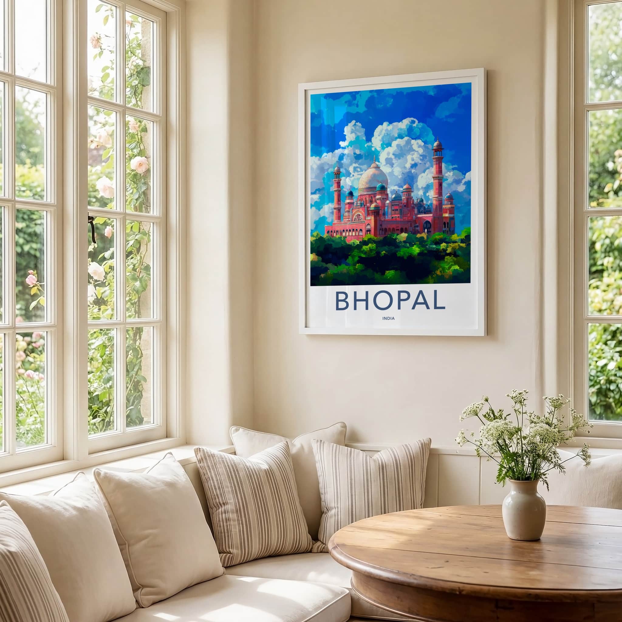 Bhopal Poster - India Art Print - Madhya Pradesh Mosque Home Decor