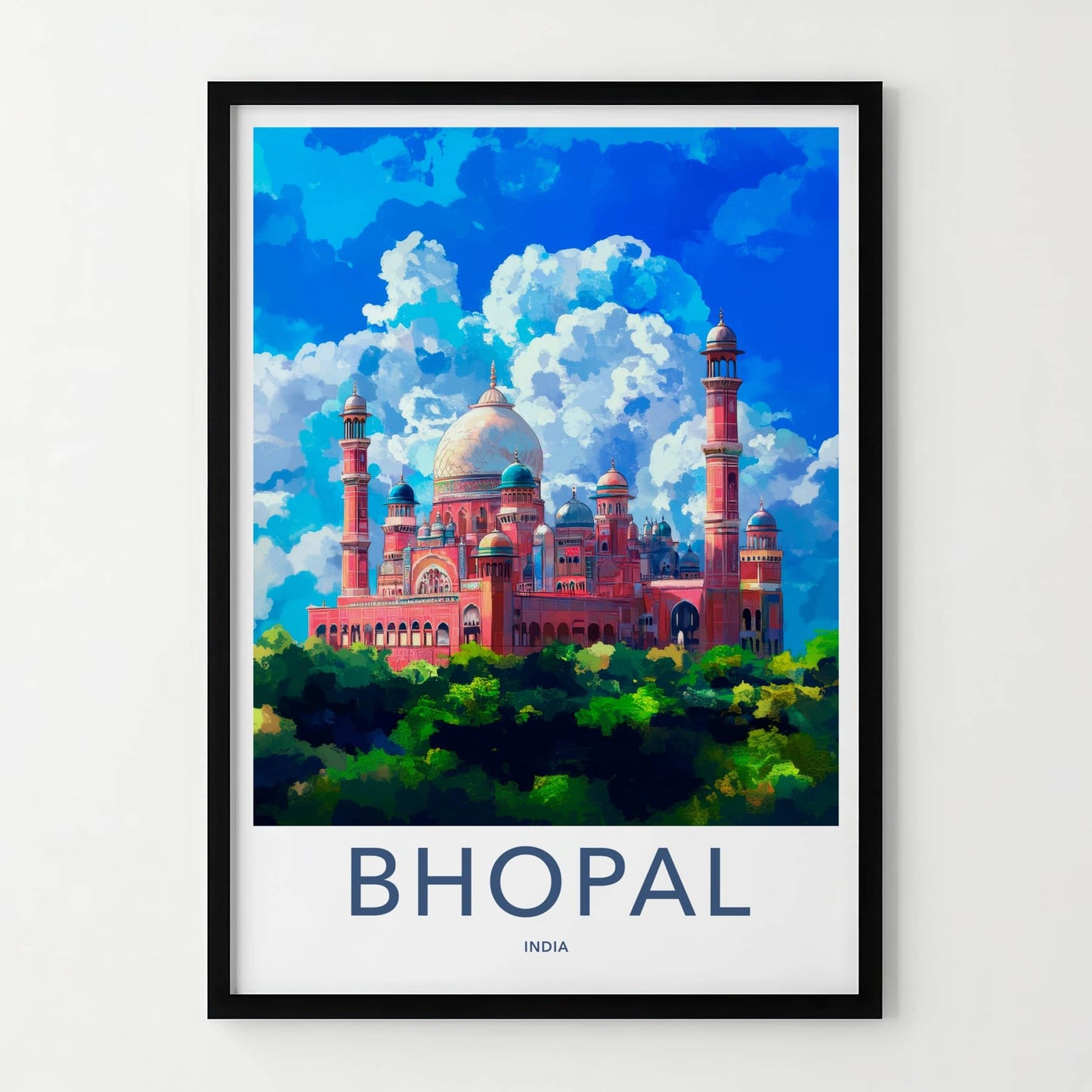 Bhopal Poster - India Art Print - Madhya Pradesh Mosque Home Decor