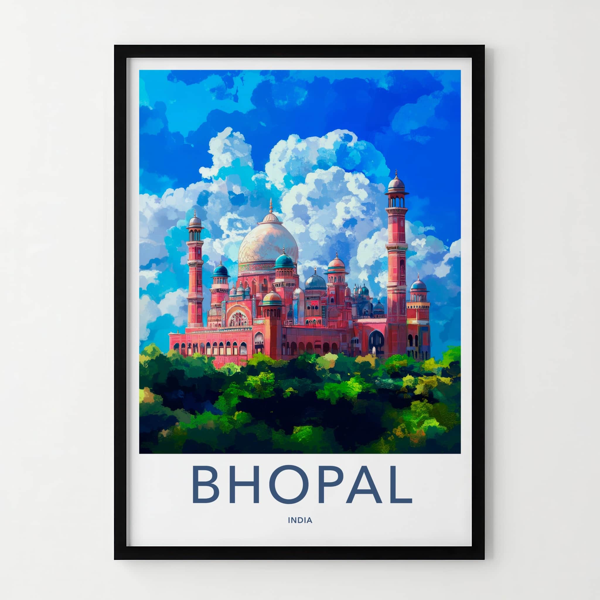 Bhopal Poster - India Art Print - Madhya Pradesh Mosque Home Decor