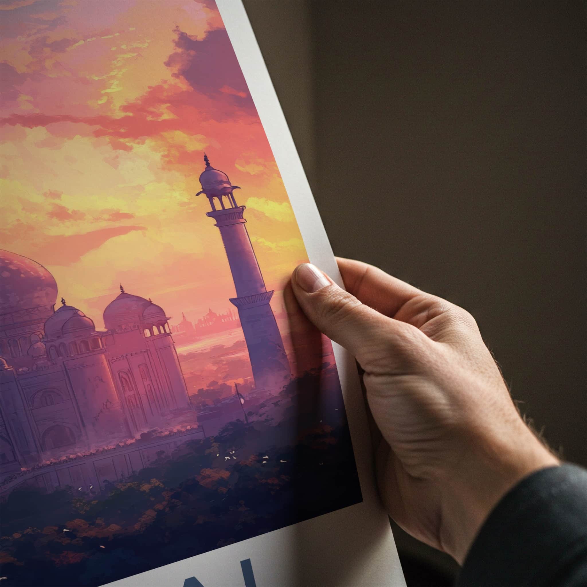 Bhopal Poster - India Travel Art - Madhya Pradesh Grand Dome Sunset Home Decor