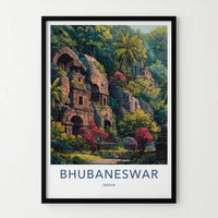 Bhubaneswar Poster - India Scenic Art - Odisha Ancient Temple Ruins Wall Decor