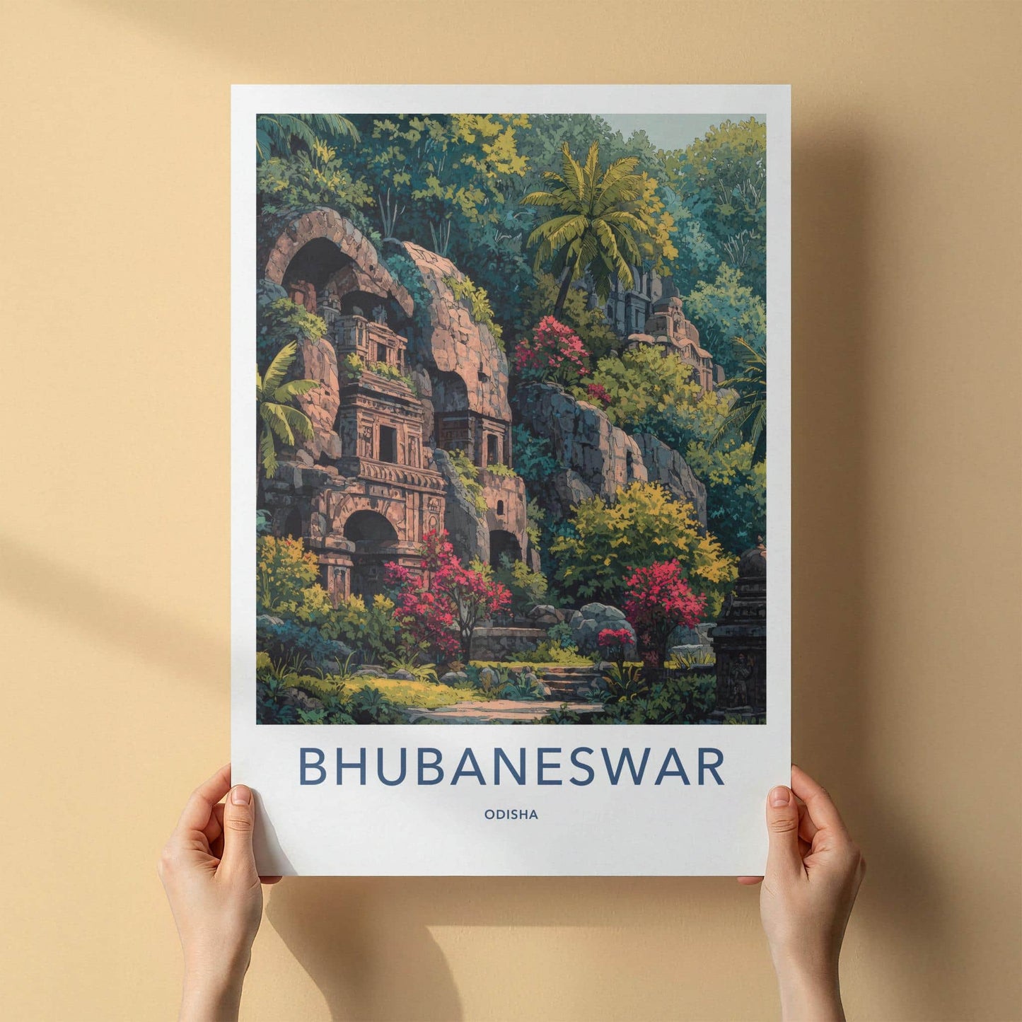 Bhubaneswar Poster - India Scenic Art - Odisha Ancient Temple Ruins Wall Decor