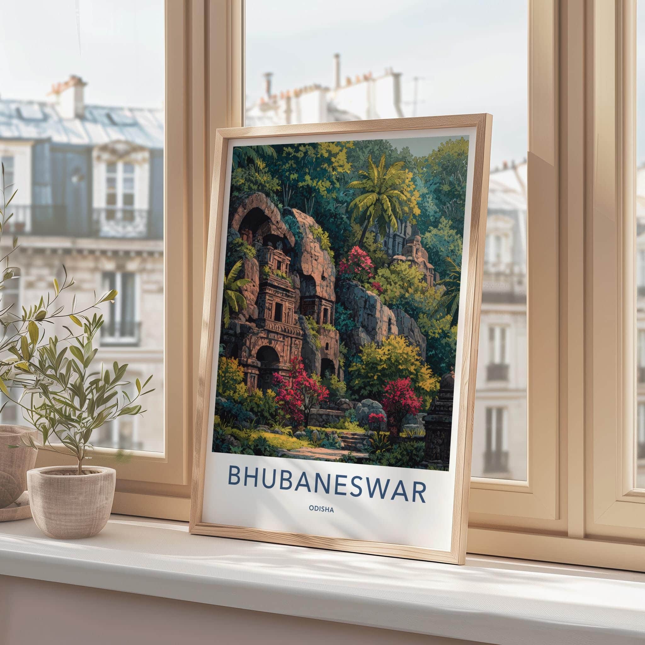 Bhubaneswar Poster - India Scenic Art - Odisha Ancient Temple Ruins Wall Decor