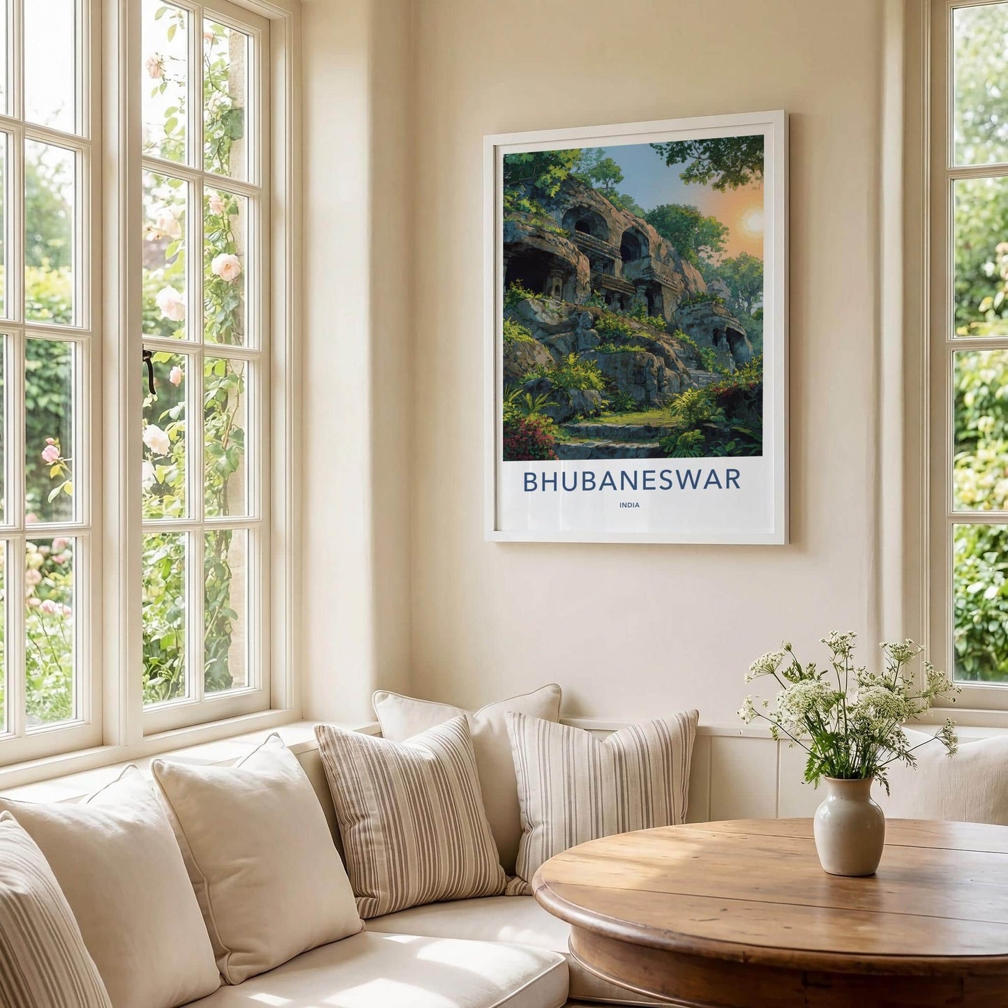 Bhubaneswar Poster - India Travel Art - Odisha ancient caves Home Decor