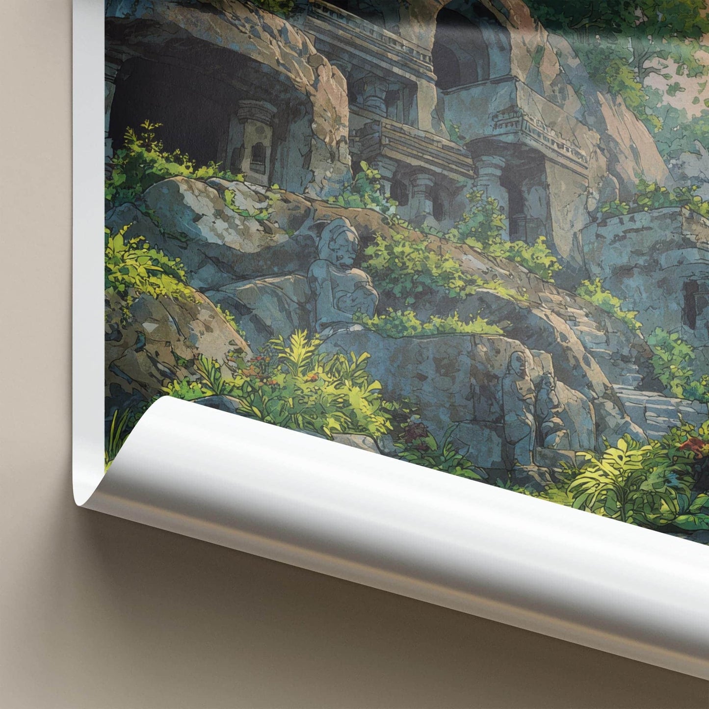 Bhubaneswar Poster - India Travel Art - Odisha ancient caves Home Decor