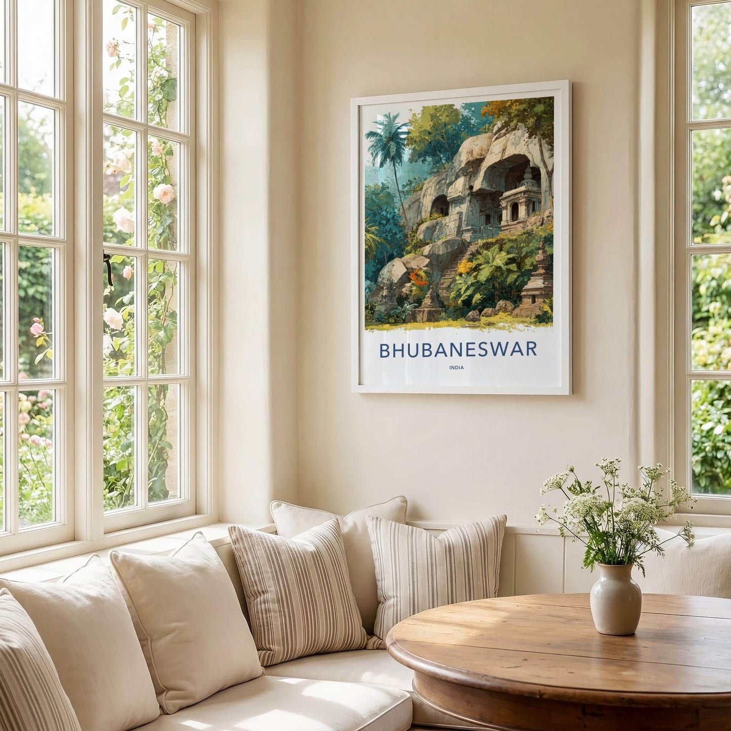 Bhubaneswar Poster - India Travel Art - Odisha Jungle Rock Temples Home Decor