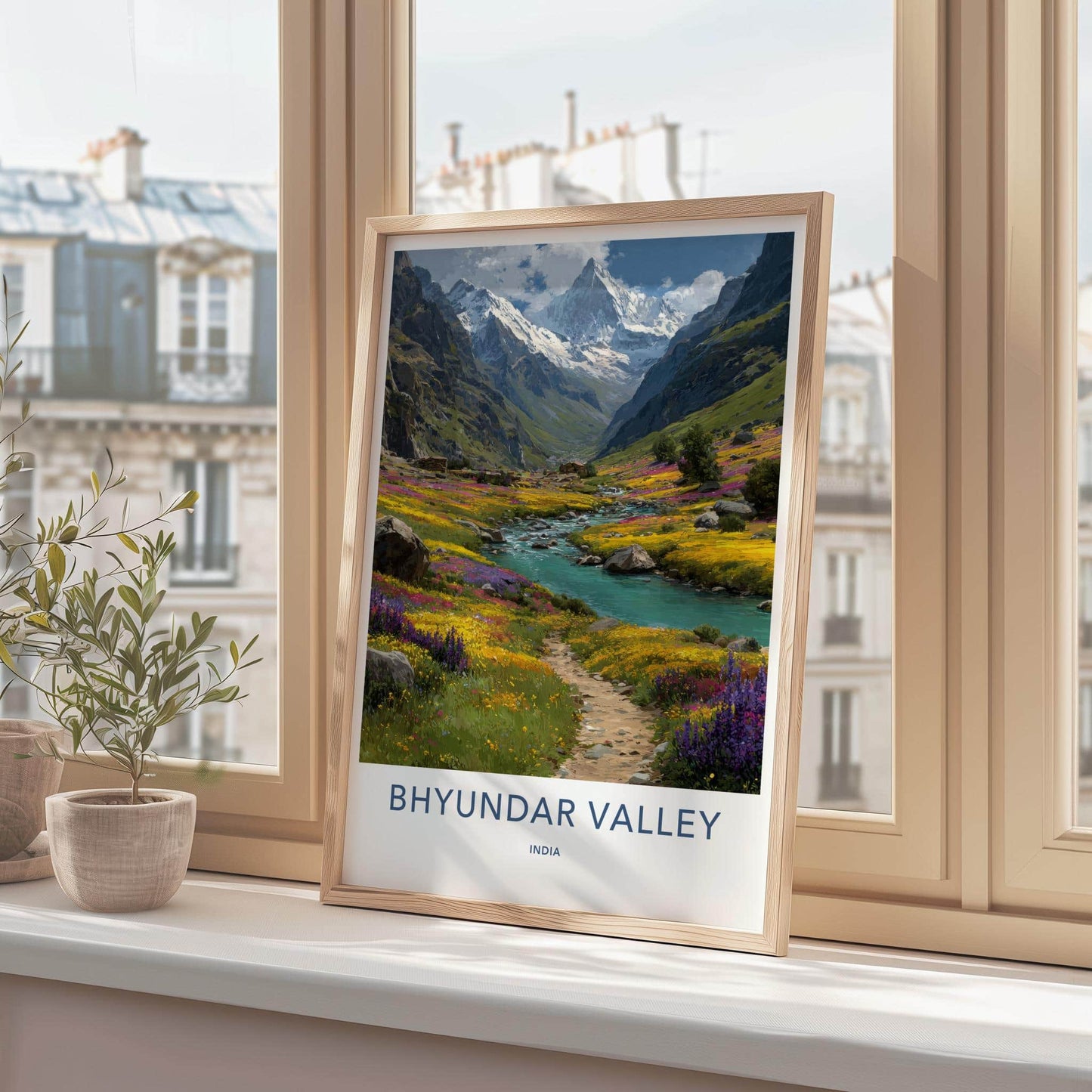 Bhuyndar Valley Poster - India Wall Art - Uttarakhand Vibrant Mountain Bloom Home Decor