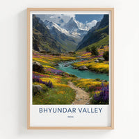 Bhuyndar Valley Poster - India Wall Art - Uttarakhand Vibrant Mountain Bloom Home Decor