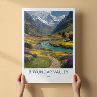 Bhuyndar Valley Poster - India Wall Art - Uttarakhand Vibrant Mountain Bloom Home Decor