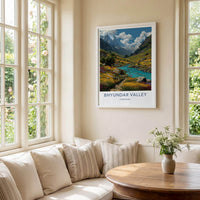 Bhyundar Valley Poster - India Art Print - Uttarakhand Vibrant floral valley Wall Decor