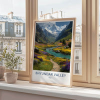 Bhyundar Valley Poster - India Wall Art - Uttarakhand Flowered valley stream Home Decor