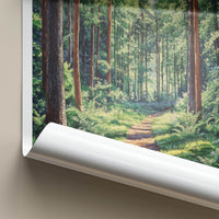 Bialowieza Poster - Poland Travel Art - Sunlit Forest Deer Home Decor
