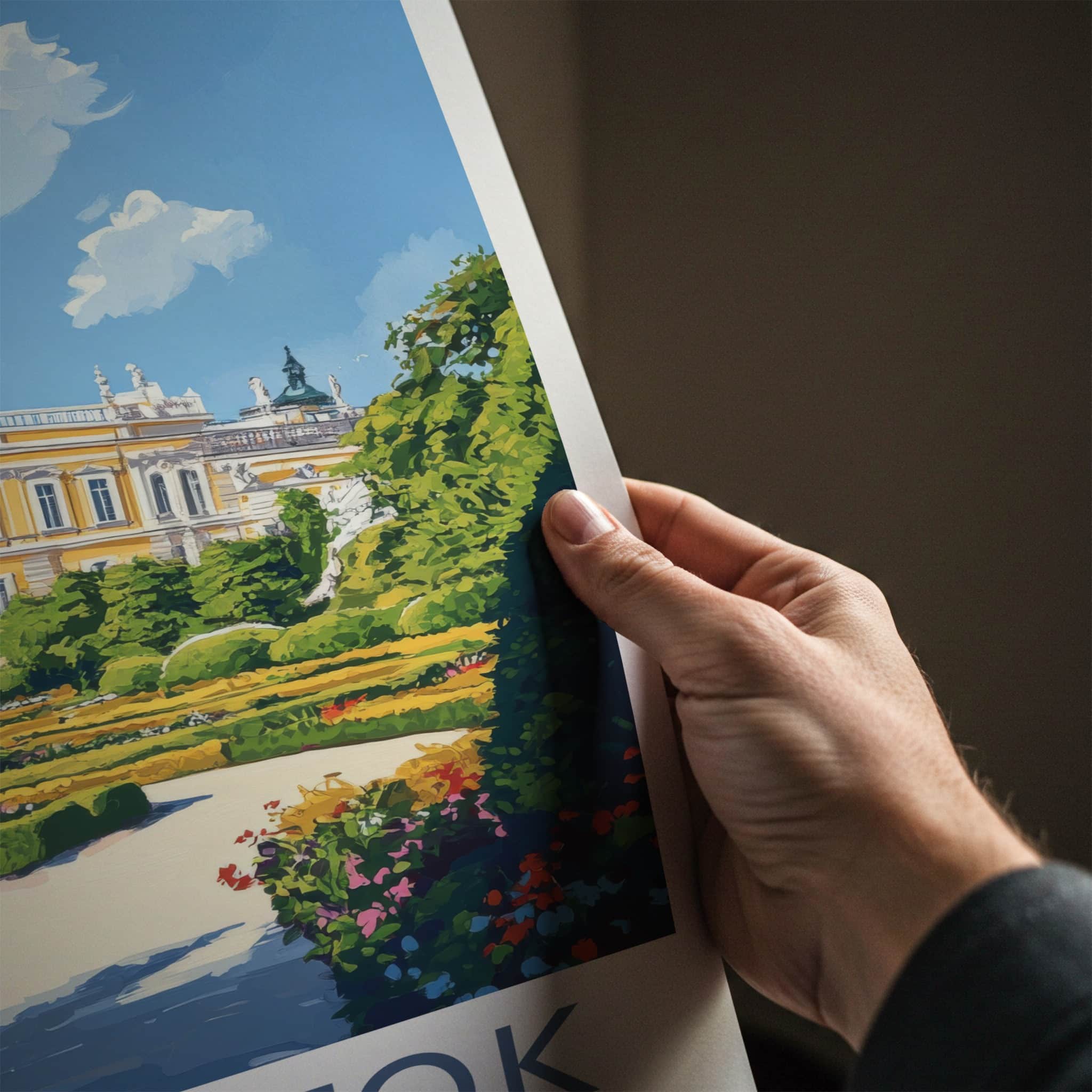 Bialystok Poster - Poland Travel Art - Grand Palace Gardens Home Decor