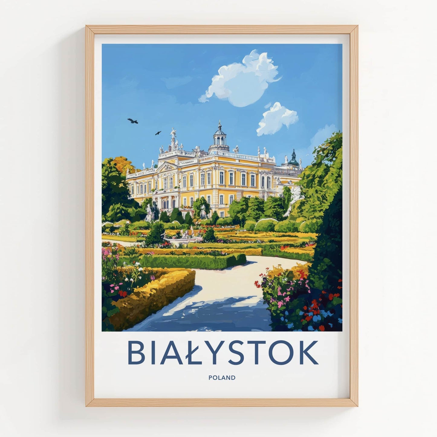 Bialystok Poster - Poland Travel Art - Grand Palace Gardens Home Decor