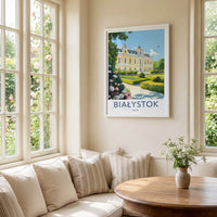 Bialystok Poster - Poland Travel Art - Grand Palace Gardens Home Decor