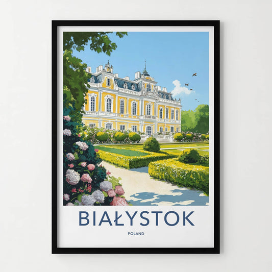 Bialystok Poster - Poland Travel Art - Grand Palace Gardens Home Decor