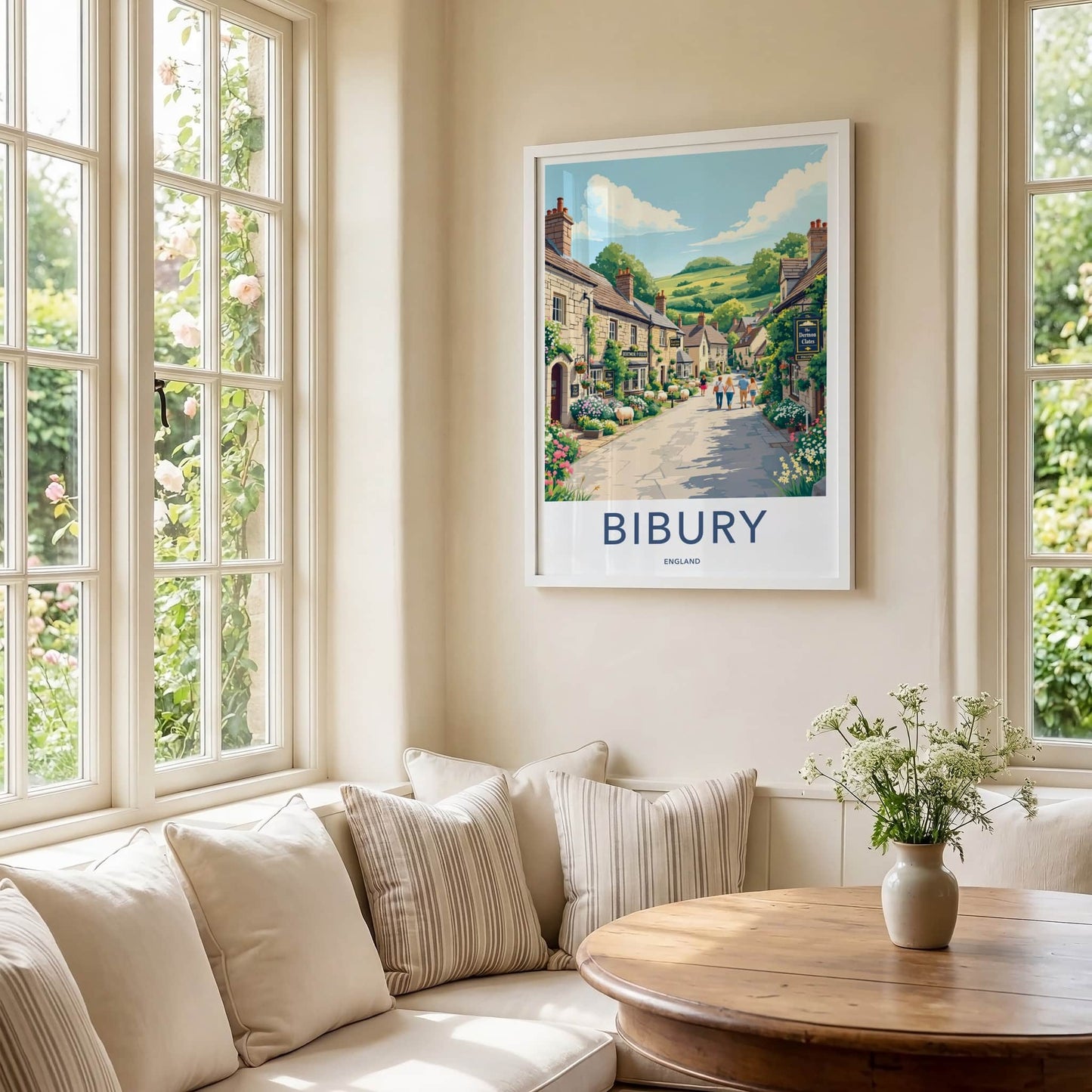 Bibury Poster - England Travel Art - Charming Village Street Home Decor