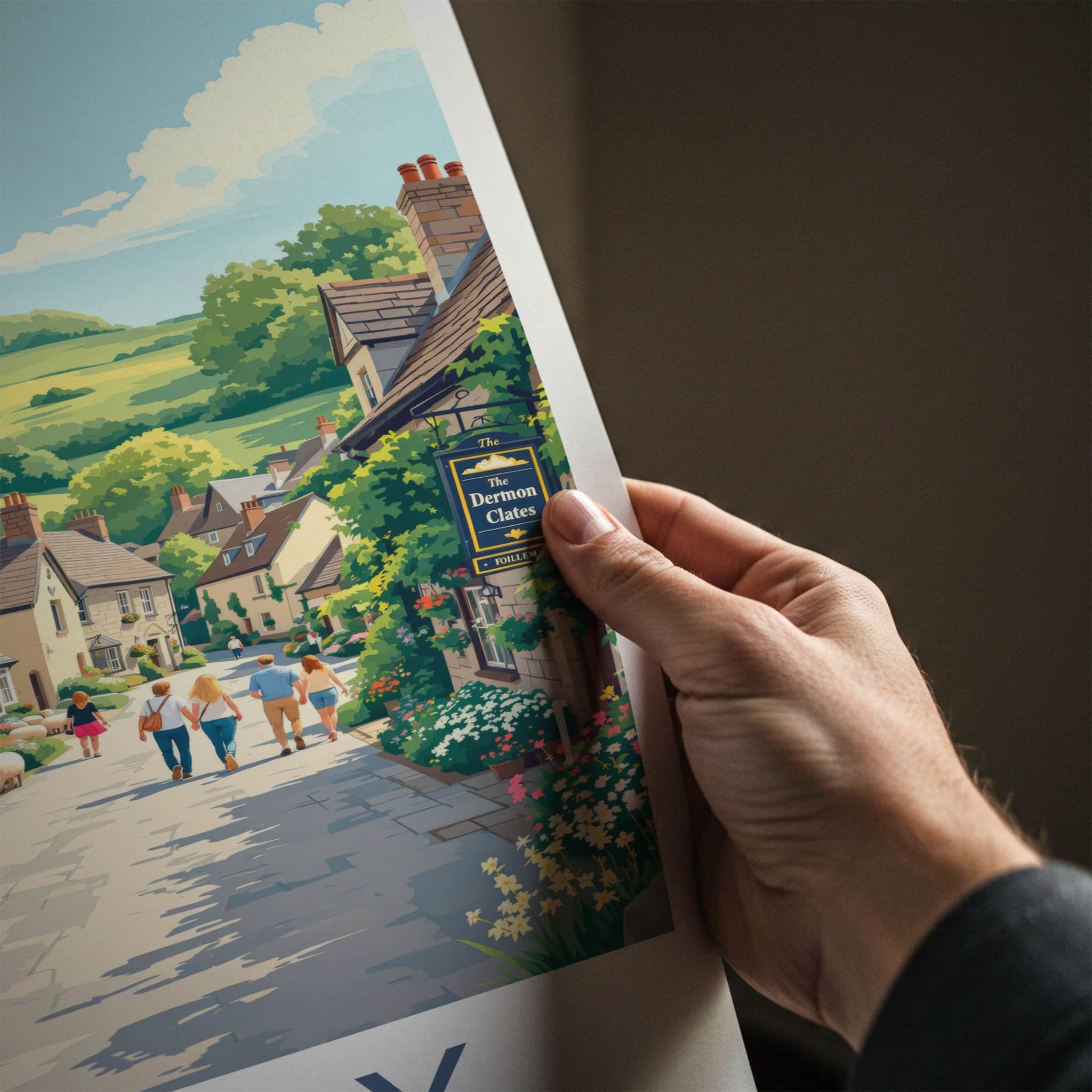 Bibury Poster - England Travel Art - Charming Village Street Home Decor