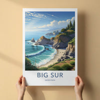 Big Sur Poster - California Framed Print - Rocky Coastline Views Gallery Art
