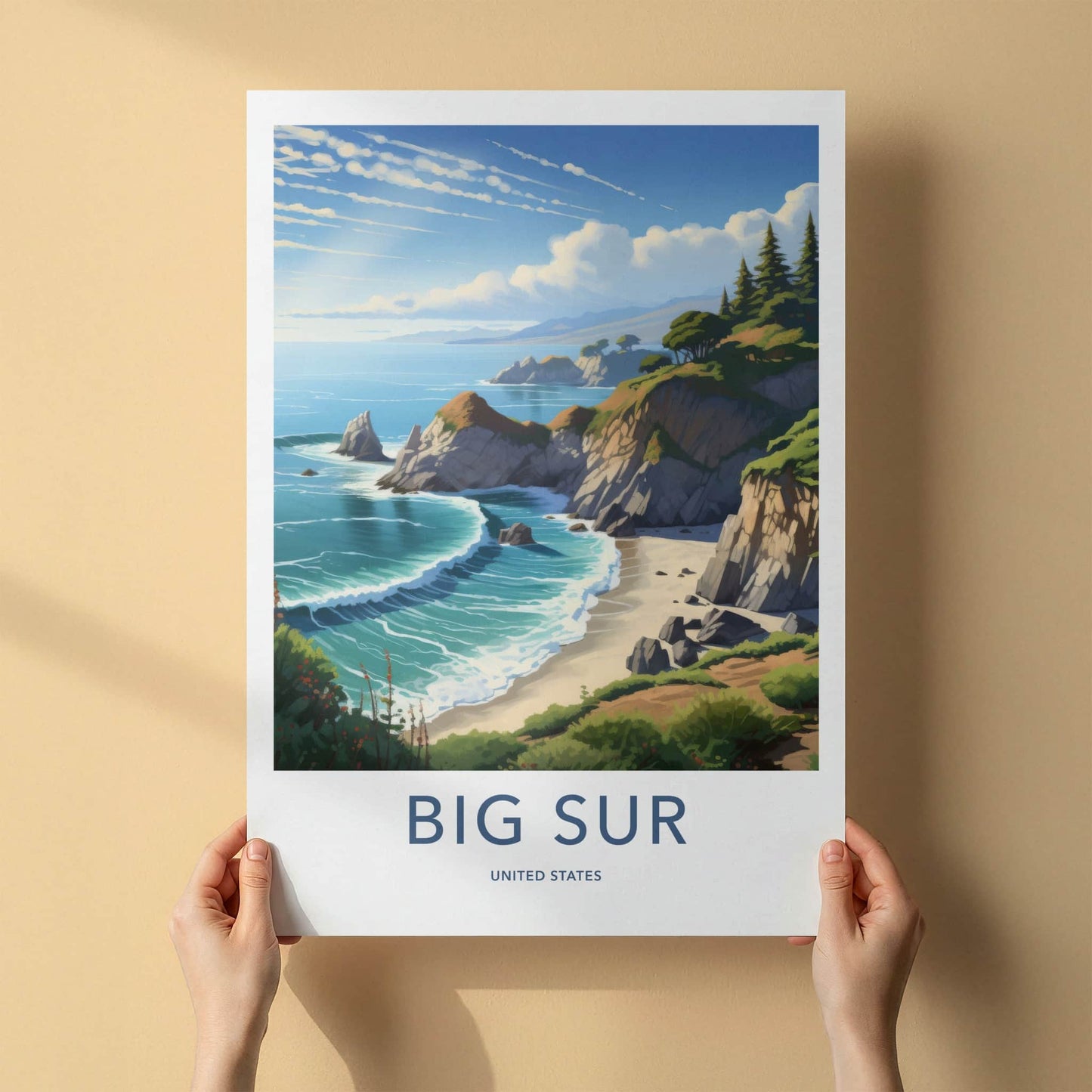 Big Sur Poster - California Framed Print - Rocky Coastline Views Gallery Art