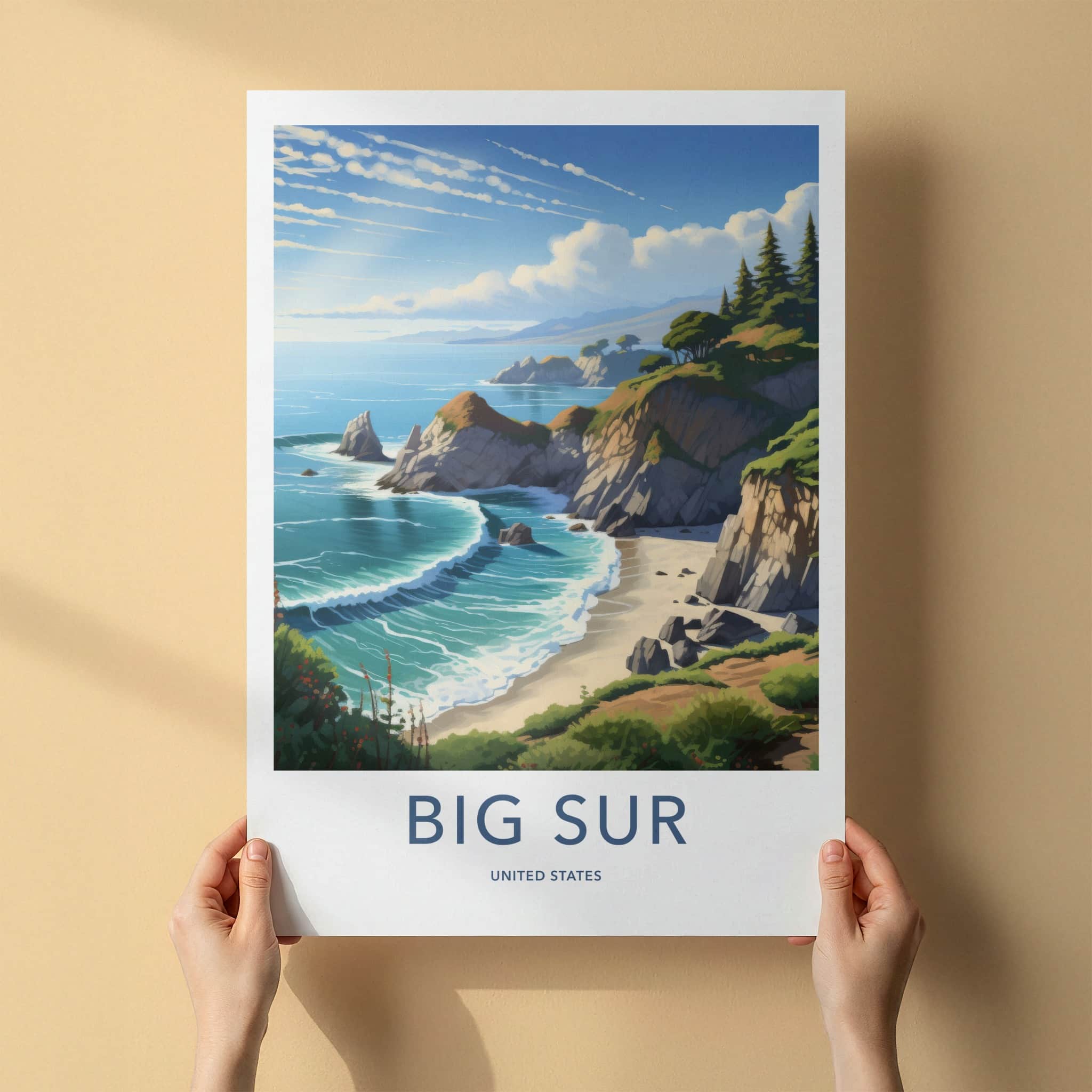 Big Sur Poster - California Framed Print - Rocky Coastline Views Gallery Art
