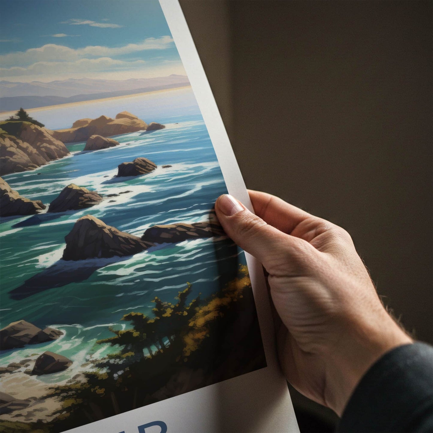 Big Sur Poster - California Travel Art - Coastal Ocean Cliffs Home Decor