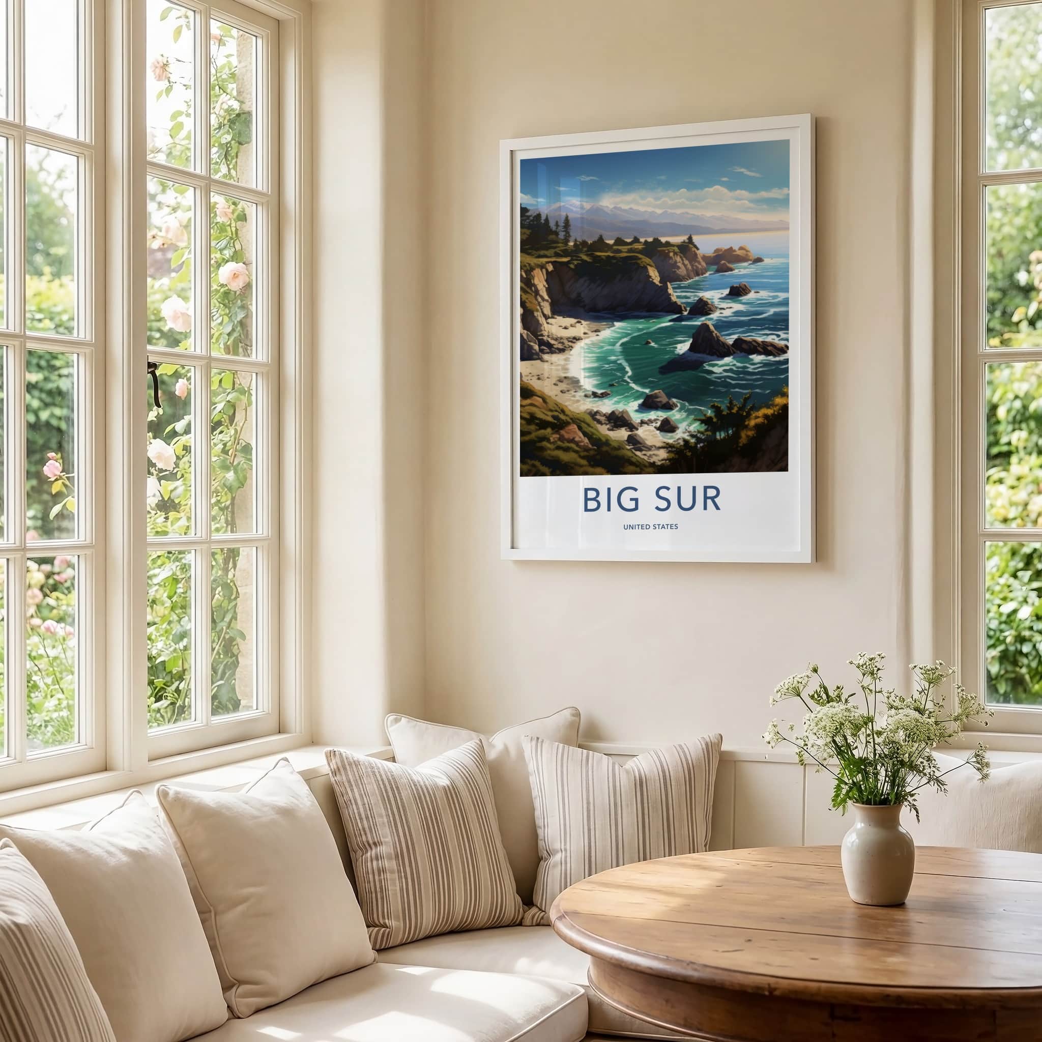 Big Sur Poster - California Travel Art - Coastal Ocean Cliffs Home Decor