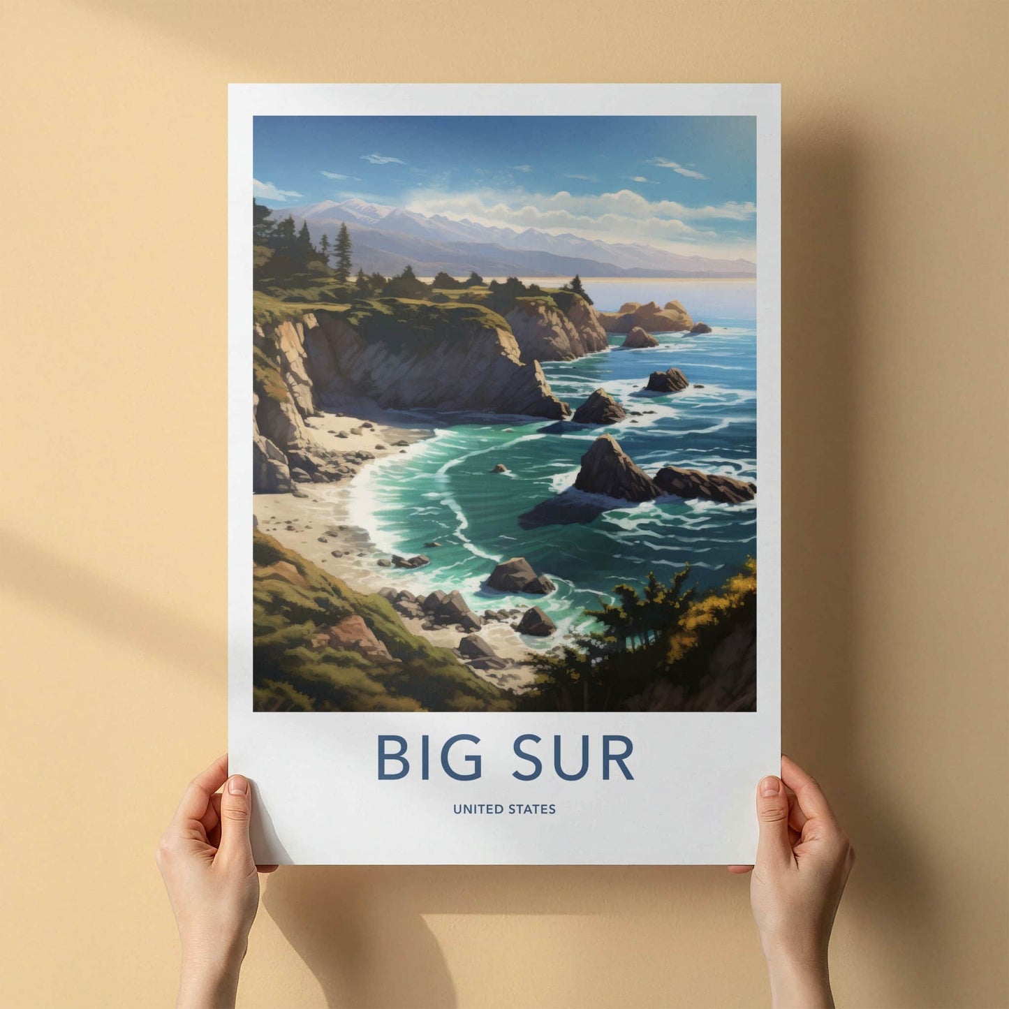 Big Sur Poster - California Travel Art - Coastal Ocean Cliffs Home Decor