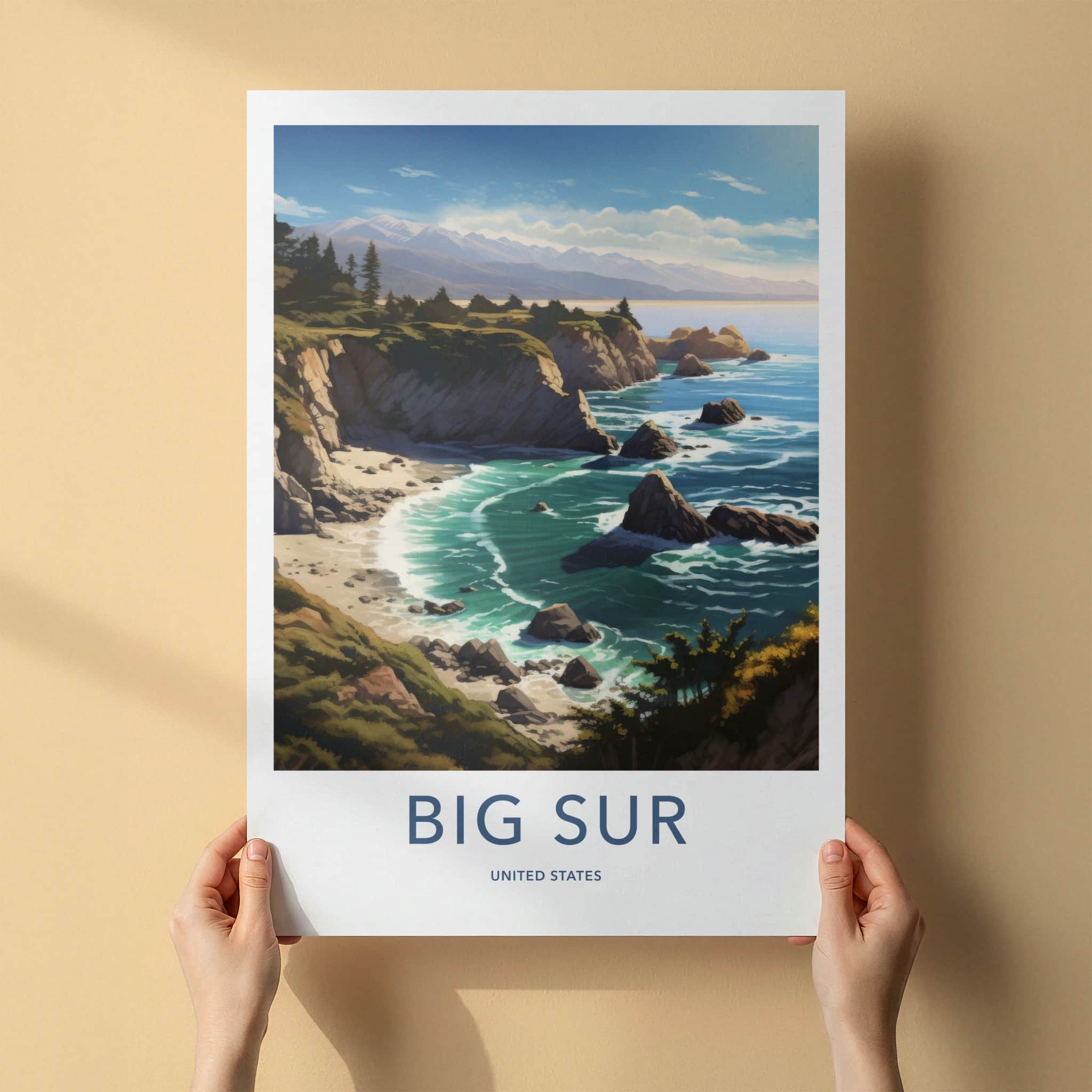 Big Sur Poster - California Travel Art - Coastal Ocean Cliffs Home Decor