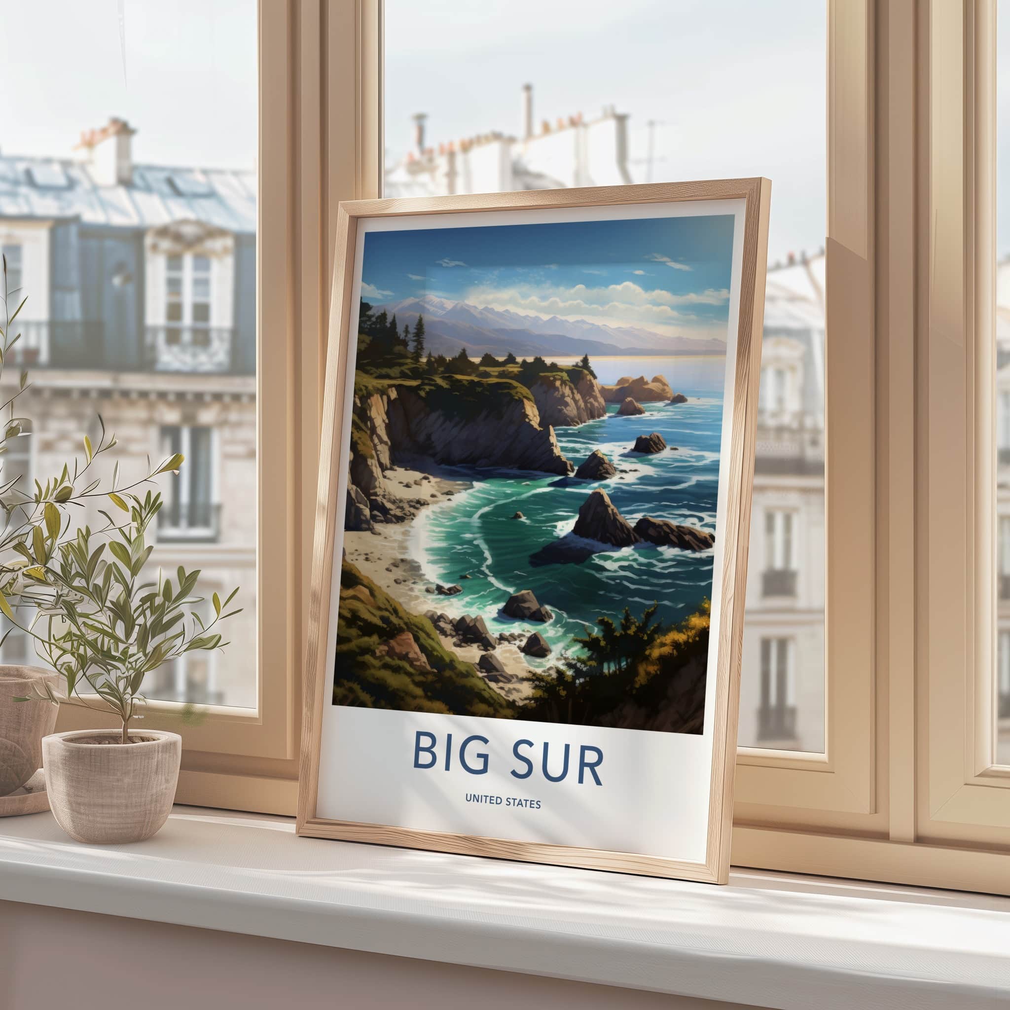 Big Sur Poster - California Travel Art - Coastal Ocean Cliffs Home Decor