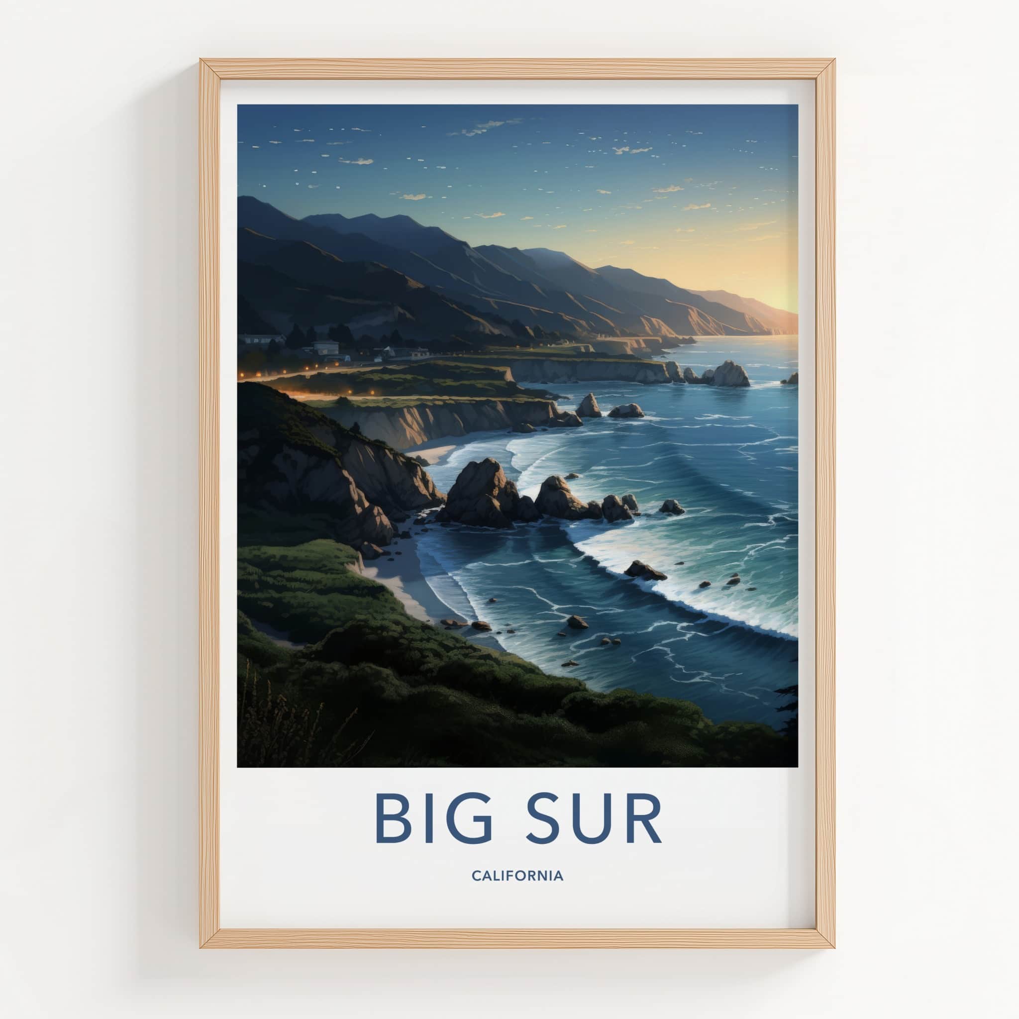 Big Sur Poster - California Travel Art - Coastal Ocean Sunset Home Decor