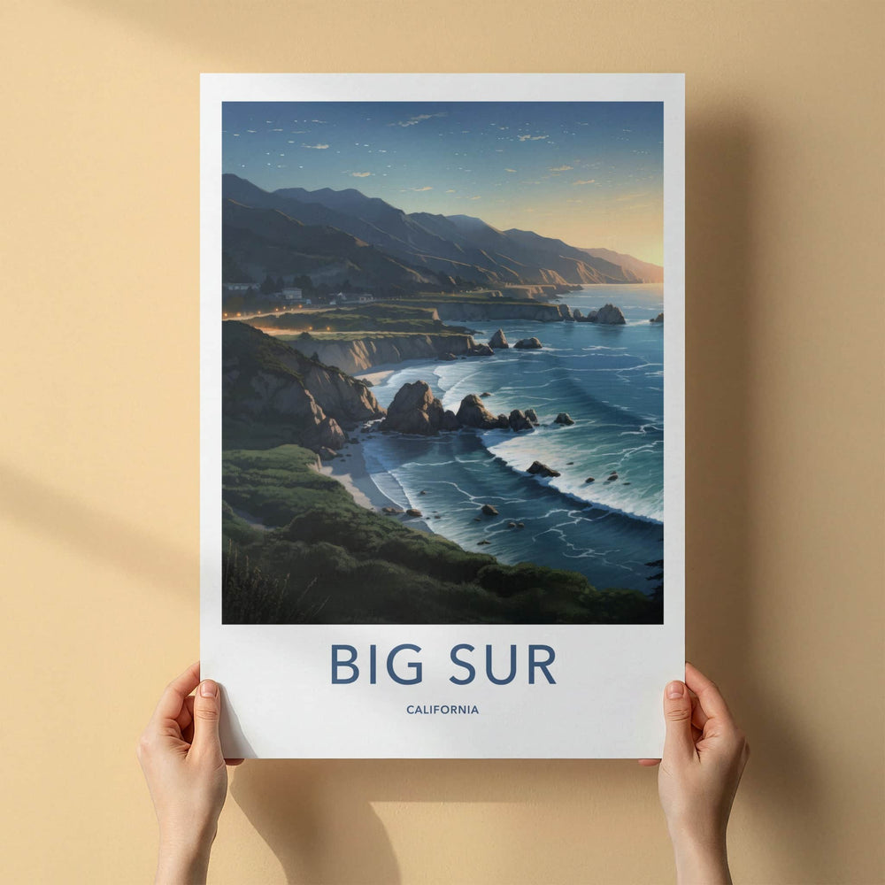 Big Sur Poster - California Travel Art - Coastal Ocean Sunset Home Decor