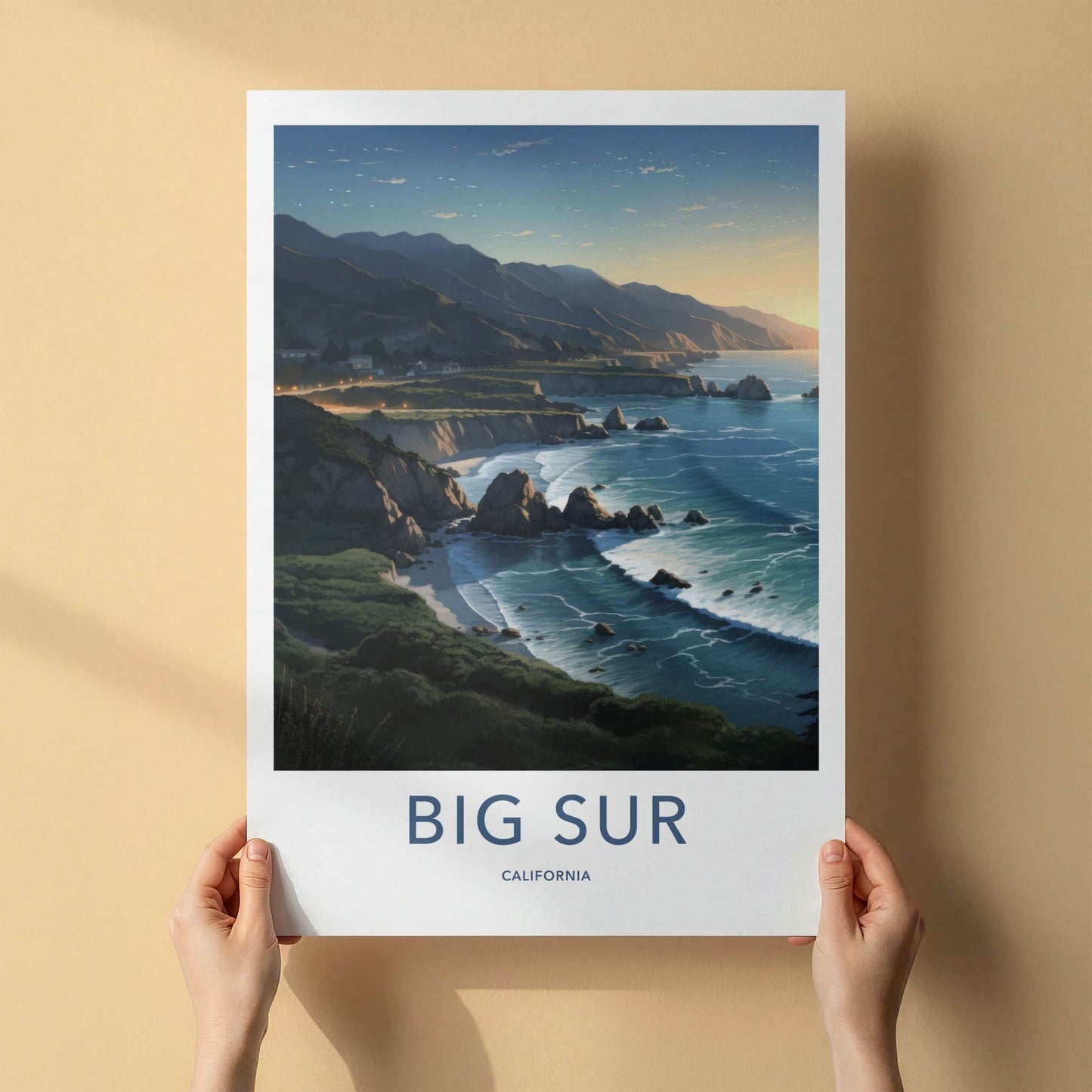 Big Sur Poster - California Travel Art - Coastal Ocean Sunset Home Decor