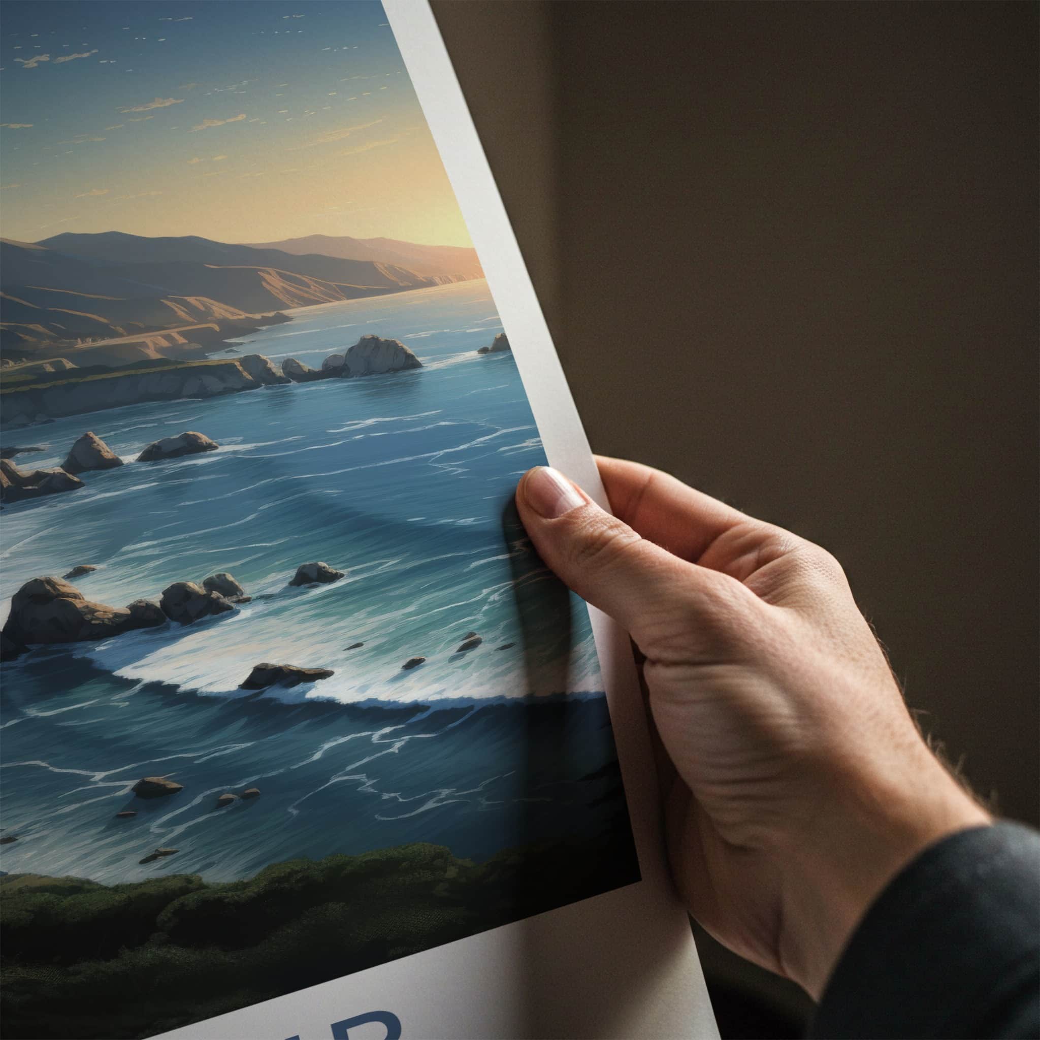 Big Sur Poster - California Travel Art - Coastal Ocean Sunset Home Decor