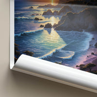 Big Sur Poster - California Travel Art - Coastal Sunset Waves Wall Decor