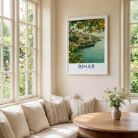 Bihar Poster - India Scenic Art - Bihar Citadel Riverboats Lounge Decor