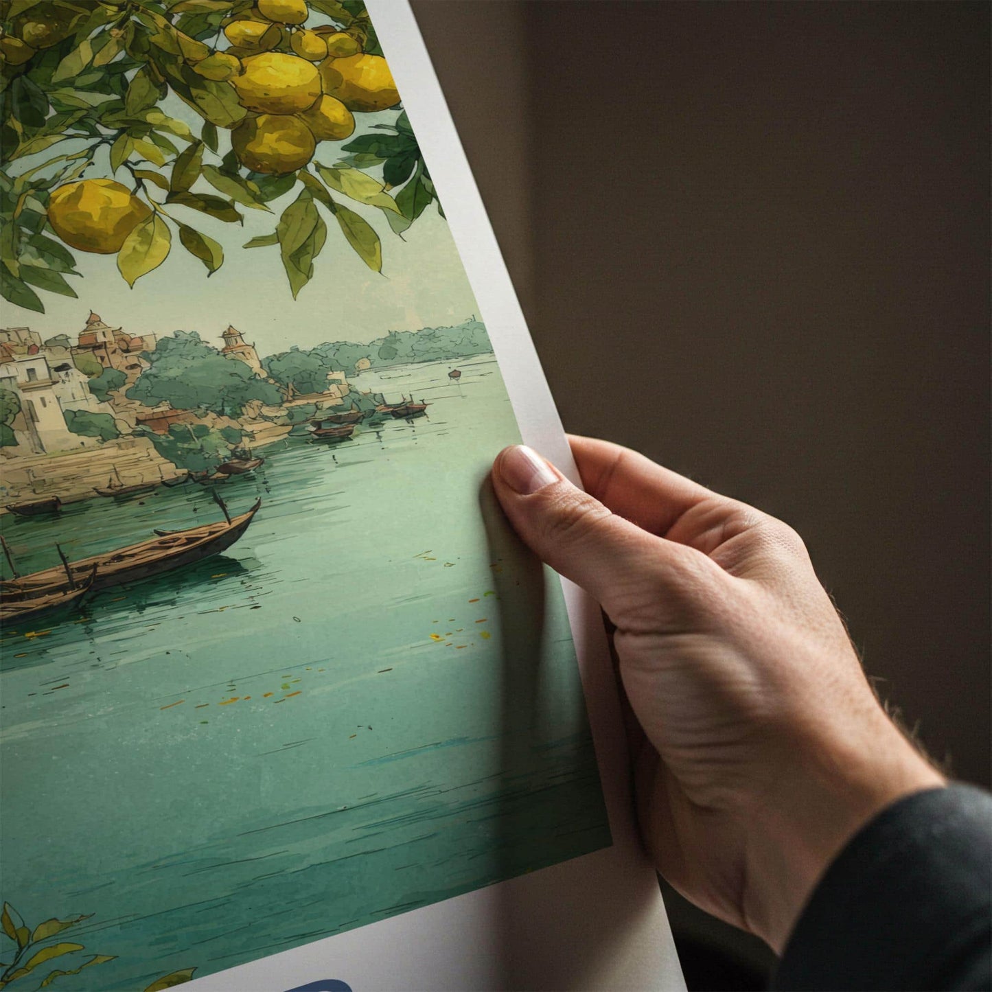 Bihar Poster - India Scenic Art - Bihar Citadel Riverboats Lounge Decor